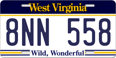 WV license plate 8NN558