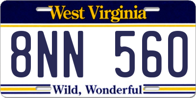 WV license plate 8NN560