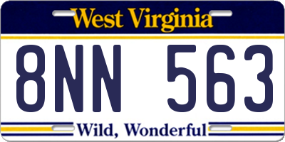 WV license plate 8NN563