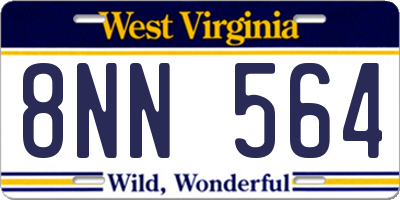 WV license plate 8NN564