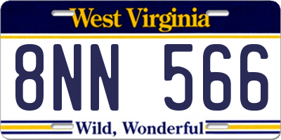 WV license plate 8NN566