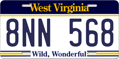 WV license plate 8NN568