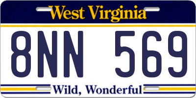 WV license plate 8NN569