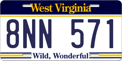 WV license plate 8NN571