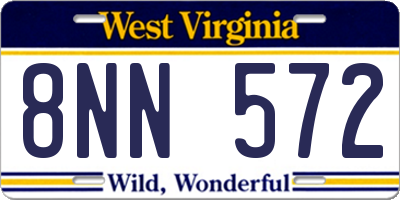 WV license plate 8NN572