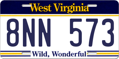 WV license plate 8NN573