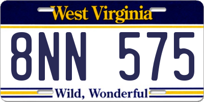 WV license plate 8NN575