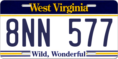 WV license plate 8NN577