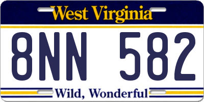 WV license plate 8NN582