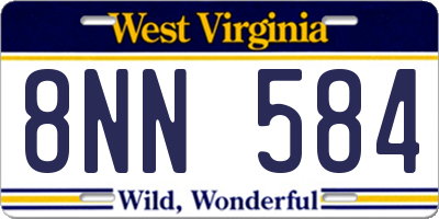 WV license plate 8NN584