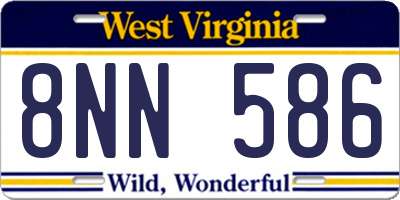 WV license plate 8NN586