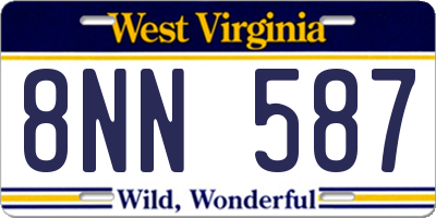 WV license plate 8NN587