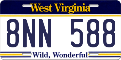 WV license plate 8NN588