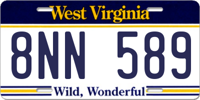 WV license plate 8NN589