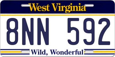 WV license plate 8NN592