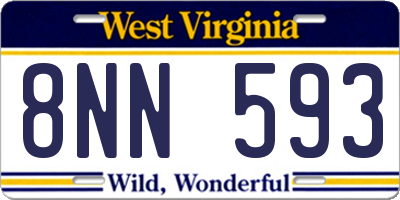 WV license plate 8NN593