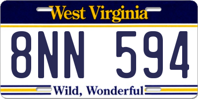 WV license plate 8NN594