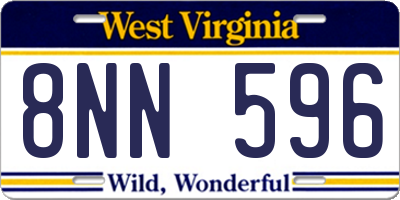WV license plate 8NN596