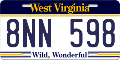 WV license plate 8NN598