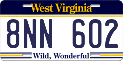 WV license plate 8NN602