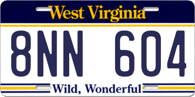 WV license plate 8NN604
