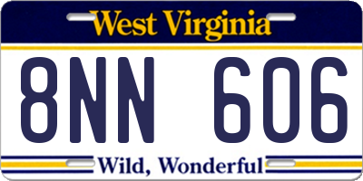WV license plate 8NN606