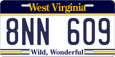 WV license plate 8NN609