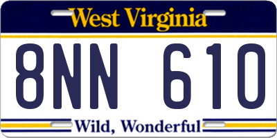 WV license plate 8NN610