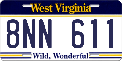 WV license plate 8NN611