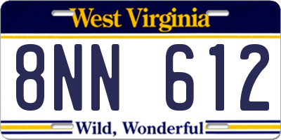 WV license plate 8NN612