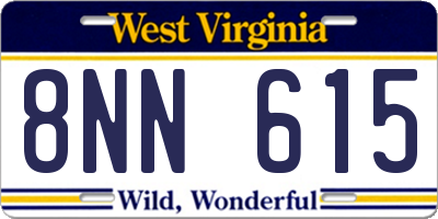 WV license plate 8NN615