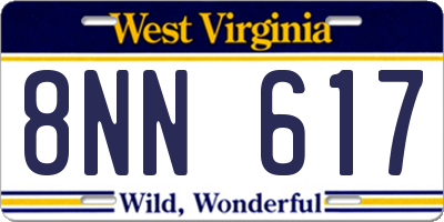 WV license plate 8NN617