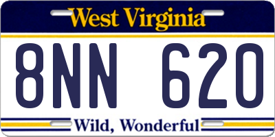 WV license plate 8NN620