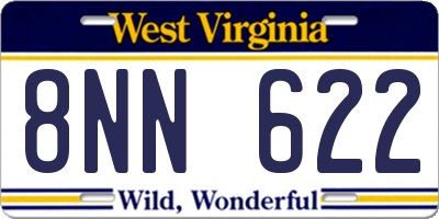 WV license plate 8NN622