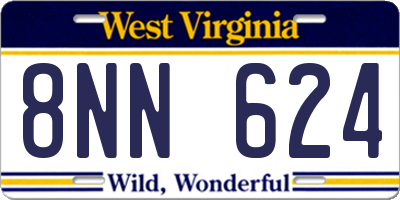 WV license plate 8NN624