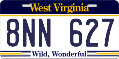 WV license plate 8NN627