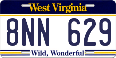 WV license plate 8NN629