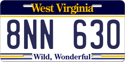 WV license plate 8NN630
