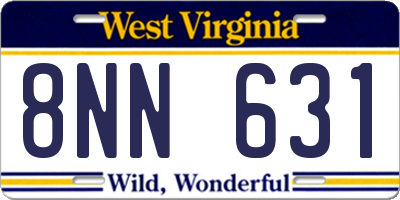 WV license plate 8NN631