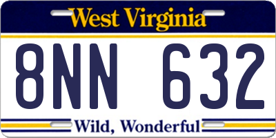 WV license plate 8NN632