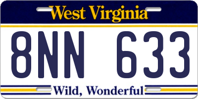 WV license plate 8NN633