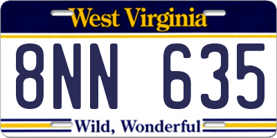 WV license plate 8NN635
