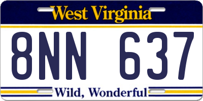 WV license plate 8NN637