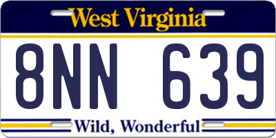 WV license plate 8NN639