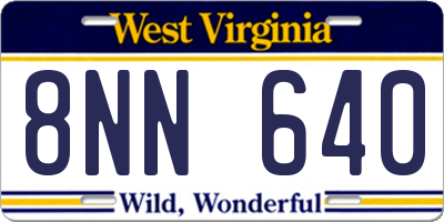 WV license plate 8NN640