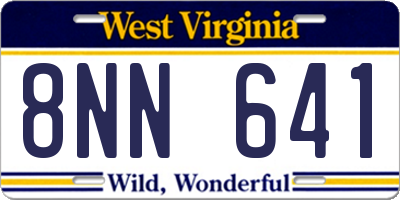 WV license plate 8NN641
