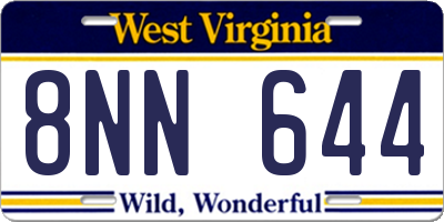 WV license plate 8NN644