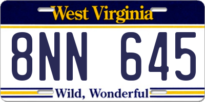 WV license plate 8NN645