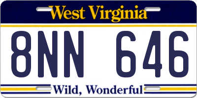 WV license plate 8NN646