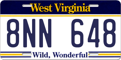 WV license plate 8NN648